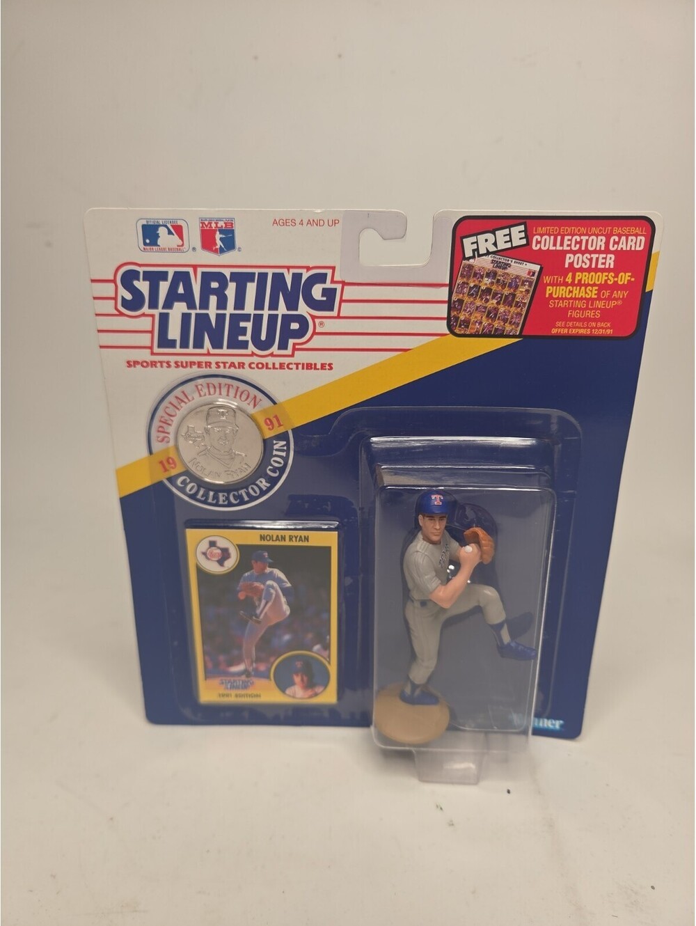 1991 STARTING LINEUP KENNER NIP NOLAN RYAN TEXAS RANGERS MINT